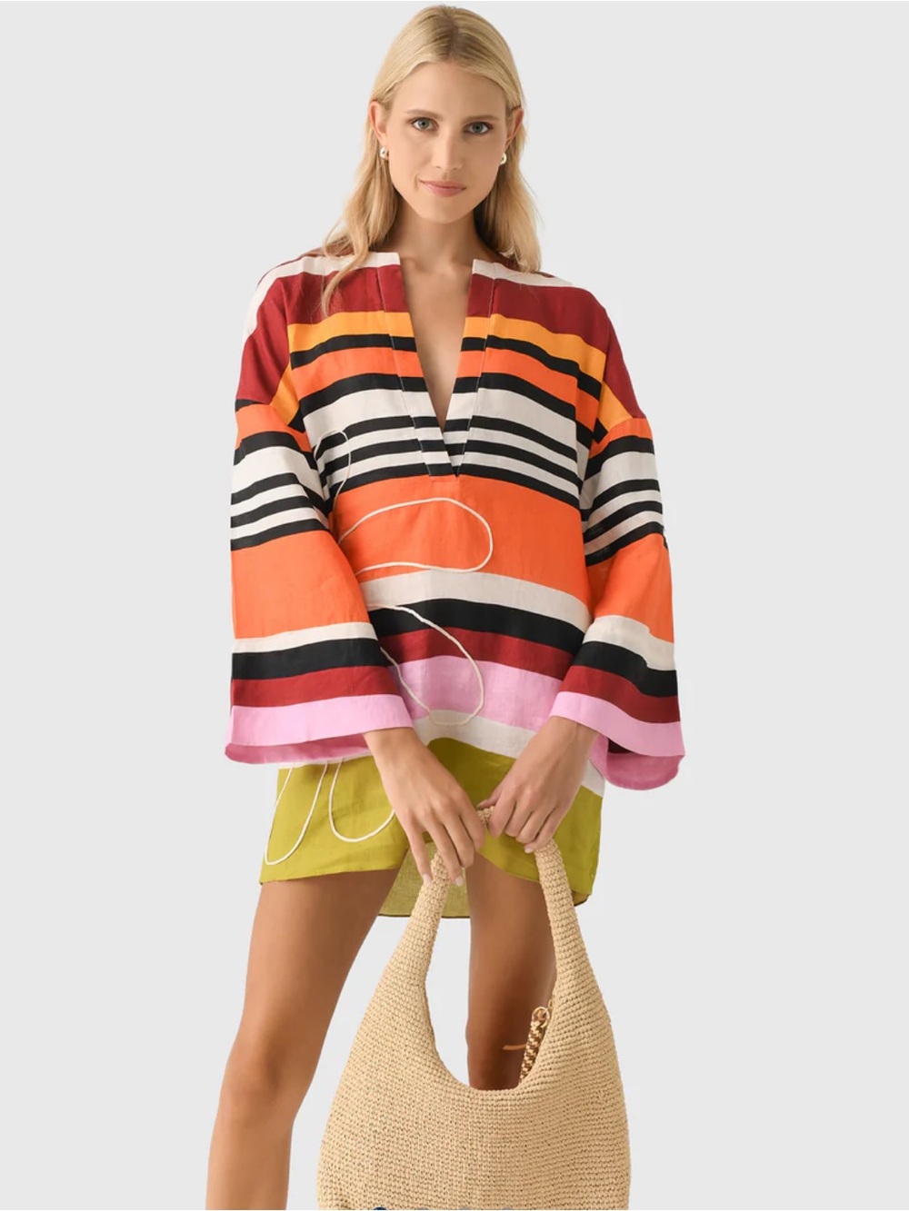 NWT Cala De La Cruz Siena Linen Dress in Agavebw